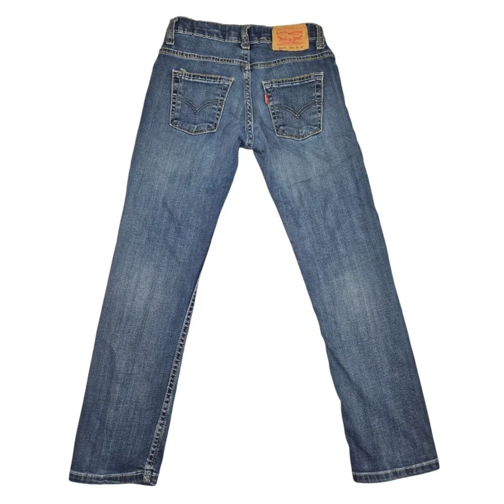 Levi's 511 Slim Fit Jeans Boys 10 Reg W25 L25 Dark Wash Stretch Denim Adjustable